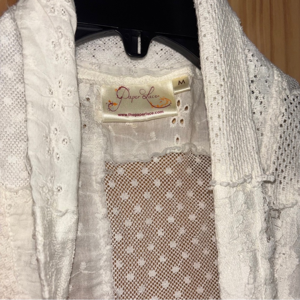 Paper Lace Patchwork Lace & Eyelet Duster Topper 100% Cotton - Picture 8 of 12
